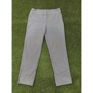 Hilary Radley Women Plaid Ankle Pants Size L Stretch Pull On Work